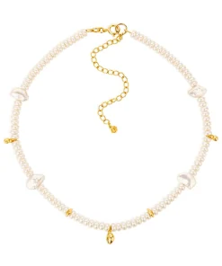 Reykjavik Pearl Choker Charms Gold