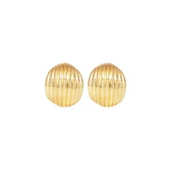 Ridged Fan Hoops Gold