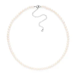 Simple Button Pearl Necklace