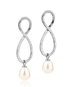 Siren Mermaid Silhouette Earrings Silver