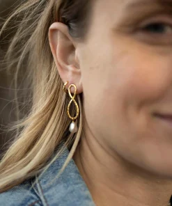 Siren Mermaid Silhouette Earrings Gold