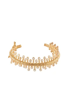 Statement Wave Cuff Clear Stone