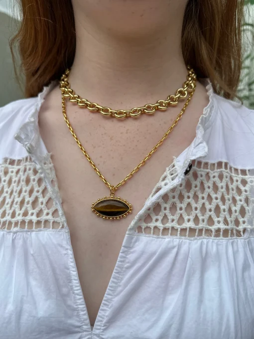 Tiger Eye Pendant Necklace