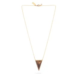Triangle Pendant Necklace Tiger Eye