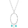 Turquoise Loop Fringe Pendant Silver