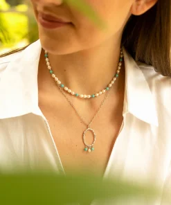 Turquoise Loop Fringe Pendant Silver