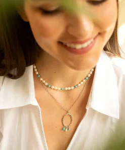 Turquoise Loop Fringe Pendant Silver
