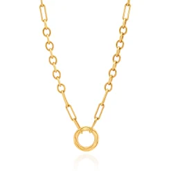 Wavy Open O Chain Necklace Gold